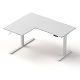 Artiss L-Shape Standing Desk Sit Stand Up Height Adjustable Electric Motorised White