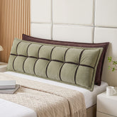 Giselle Bedding Headboard Pillow with Double-Layer Storage Wedge Reading Backrest with Adjustable Filling, Chenille Bed Rest Cushion for Daybed, Dorm, and RV King