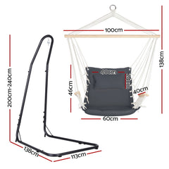 Gardeon Hammock Chair with Heavy Duty Steel Stand