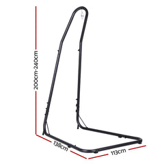 Gardeon Hammock Chair Stand Heavy Duty Steel Frame Black