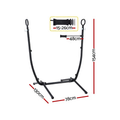 Gardeon Hammock Chair Stand Iron Frame w/Phone Holder Black
