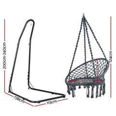 Gardeon Hammock Hanging Chair with Steel Stand