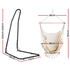 Gardeon Hammock Hanging Chair with Steel Stand