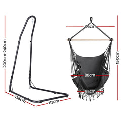 Gardeon Hammock Hanging Chair with Steel Stand