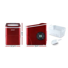 Devanti 12kg Ice Maker Machine Red