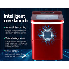 Devanti Ice Maker Machine Portable Commercial Ice Cube 2L Bar Countertop 12KG