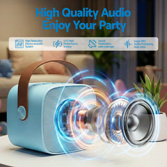 Alpha Mini Portable Karaoke Machine for Adults Kids with 2 Wireless Microphones - Free Delivery