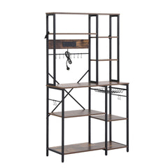 Artiss Kitchen Rack with Power Outlets Hooks 96CMX170CM Microwave Storage Shelf