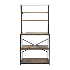 Artiss 6-Tier Kitchen Rack with 6 Hooks Microwave Storage Shelf 80cm x 167cm