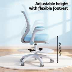 Keezi Kids Ergonomic Study Chair Adjustable w/Wheels Footrest Blue