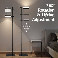 Artiss LED Floor Lamp, Modern Reading Lamp 360~ Rotating Adjustable Light Head,12W Standing Lamp for Living Room, Bedroom Office