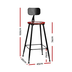 Artiss Set of 4 Bar Stools Vintage Metal Chairs