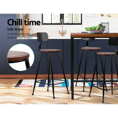 Artiss Set of 4 Bar Stools Vintage Metal Chairs