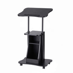 Artiss Mobile Podium Stand with Lockable Wheels Height Adjustable Laptop Desk Black