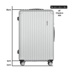 Wanderlite 28-inch Luggage Set with TSA Lock?ABS Hard Shell Travel Suitcase Organiser Luggage Case Light Grey
