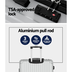 Wanderlite 28-inch Luggage Set with TSA Lock?ABS Hard Shell Travel Suitcase Organiser Luggage Case Light Grey