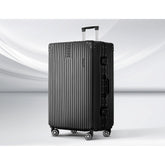 Wanderlite 28 Inch Luggage with TSA Lock Stainless?Steel?Wrapped?Corners Hard Shell Travel Suitcase Luggage Case Black
