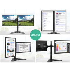 Artiss Monitor Stand Arm Dual HD LED TV Freestanding Mount Holder 2 Arm Display