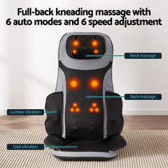 Livemor 8-nodes Full Back Massage Seat Cushion Heating With Foot Massagers
