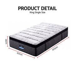Giselle Bedding 34cm Mattress 9 Zone Latex Foam King Single