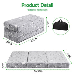 Giselle Bedding Foldable Cot Mattress for Travel Cot, Glow-in-Dark Cover