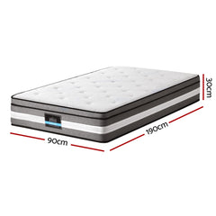 Giselle Bedding 30cm Mattress Gel Foam Pocket Spring Single