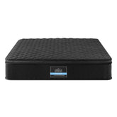 Giselle Bedding Double Mattress 34cm Euro Top with 5-Zone Pocket Spring Support Black