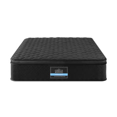 Giselle Bedding Single Mattress 34cm Euro Top with 5-Zone Pocket Spring Support Black