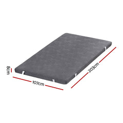Giselle 8cm Memory Foam Mattress Topper Gel Dual Layer Foam Bamboo King Single