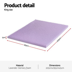 Giselle Bedding 5cm Memory Foam Mattress Topper Free Delivery