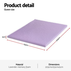 Giselle Bedding 5cm Memory Foam Mattress Topper Free Delivery