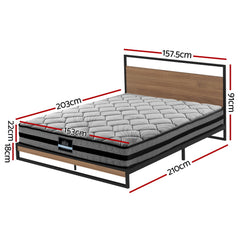 Artiss Bed Frame Queen Size Metal Frame DANE with Mattress