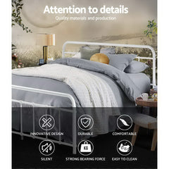 Artiss Bed Frame Metal Bed Frame LEO - Queen (White)