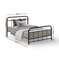 Artiss Bed Frame Metal Bed Frame LEO - Single (Black)