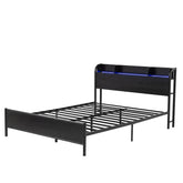 Artiss Bed Frame Queen Size with Storage Shelf Headboard Charging Station GRID