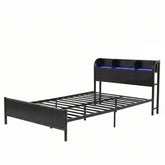 Artiss Bed Frame Single Size with Storage Shelf Headboard Charging Station GRID