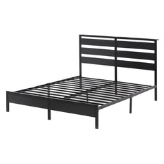 Artiss Bed Frame Queen Size LED Metal Bed Base with Charging Station