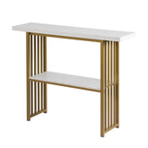 Artiss Console Table Marble Effect White&Gold