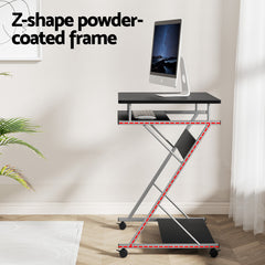 Artiss Computer Desk Office Chair Set Desks with Keyboard Shelf Try Black