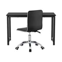 Artiss Computer Desk 120cm Executive Office Chairs Set PU Leather Low Back Black