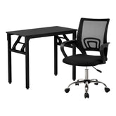 Artiss Computer Desk Mesh Office Chair Set Foldable Home Study Table Black