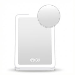 Embellir Portable Travel Makeup Mirror Rechargeable Makeup Mirror with Lights 10x Magnifier White