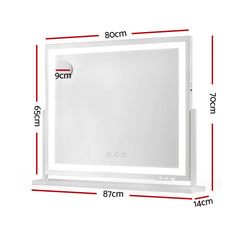 80x65cm Embellir Makeup Mirror Hollywood Vanity with LED Light White Frame