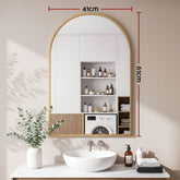 Embellir Arch Wall Mirror, Decorative Gold Frame Mirrors, 61x41cm Bathroom