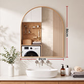 Embellir Arch Wall Mirror, Decorative Gold Frame Mirrors, 86x81cm Bathroom
