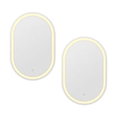 Embellir 2 LED Wall Mirror With Light 50X75CM Bathroom Decor Oval Mirrors Vanity