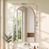 Embellir Arch Wall Mirror, Decorative Silver Frame Mirrors, 86x50cm Bathroom