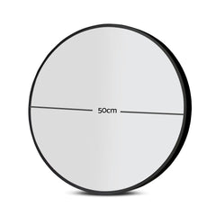 Embellir 2 Wall Mirror Makeup 50cm Home Decor Framed Mirrors Bathroom Round Black