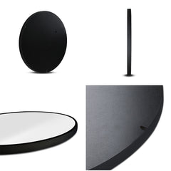 Embellir 2 Wall Mirror Makeup 50cm Home Decor Framed Mirrors Bathroom Round Black