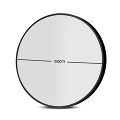 Embellir 2 Wall Mirror Makeup 60cm Home Decor Framed Mirrors Bathroom Round Black